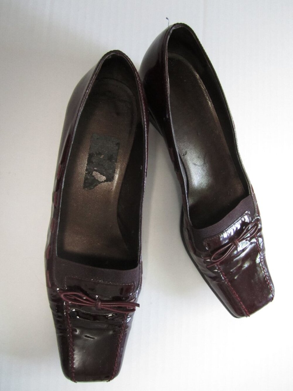 Sesto Meucci Women's Patent Leather Wedge Pumps in Deep Burgundy